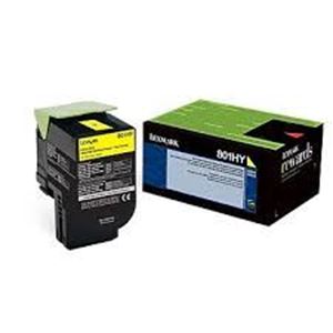 Lexmark 801HY 80C1HY0 Original Yellow  Toner Cartridge High Yield